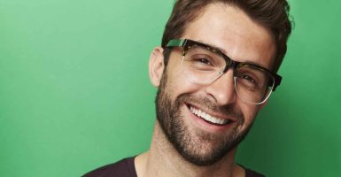 Handsome dude in spectacles, smiling